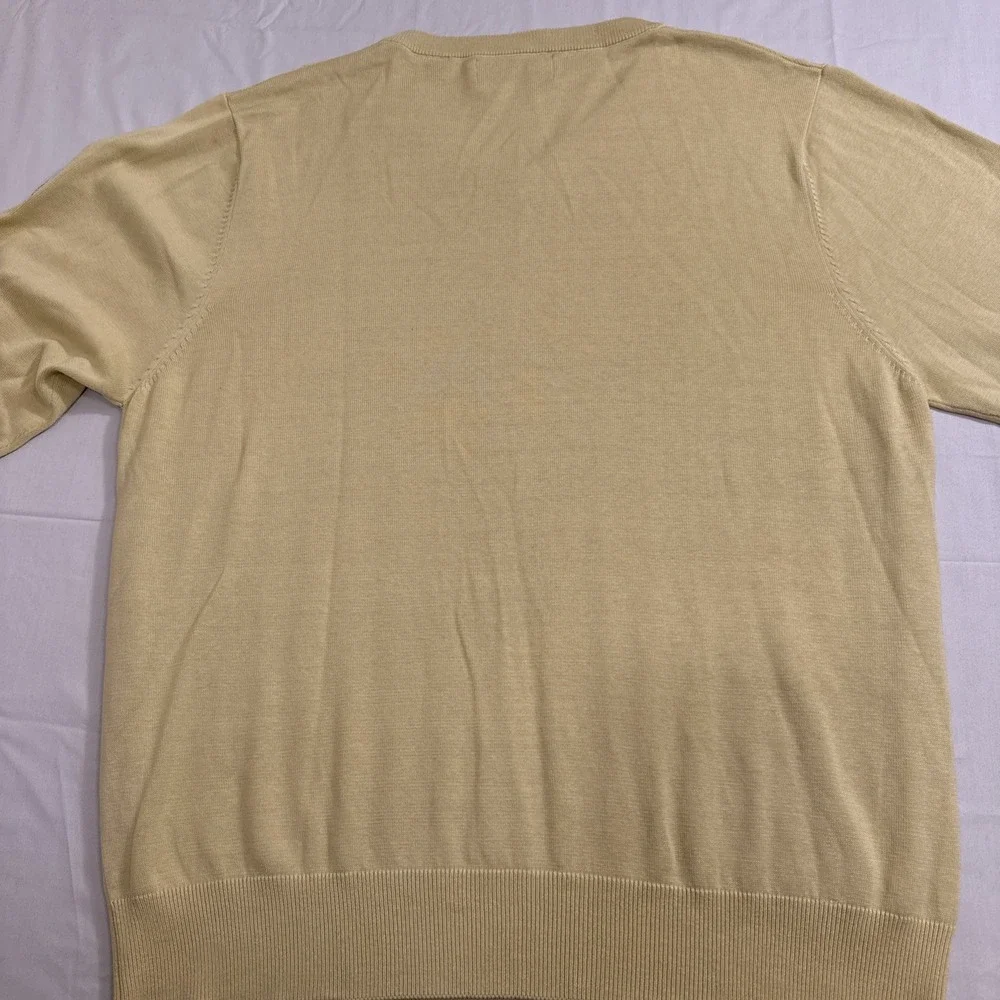 Golf Sweater MENS LARGE V-Neck PULLOVER YELLOW HIGHLANDS  VINTAGE